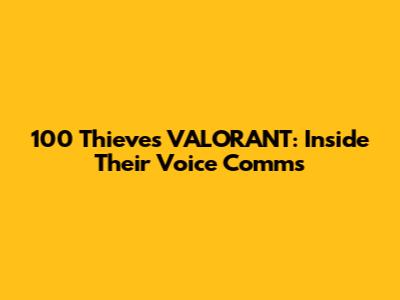 100 Thieves VALORANT: Inside Their Voice Comms