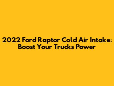 2022 Ford Raptor Cold Air Intake: Boost Your Truck's Power