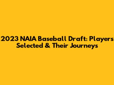2023 NAIA Baseball Draft: Players Selected & Their Journeys