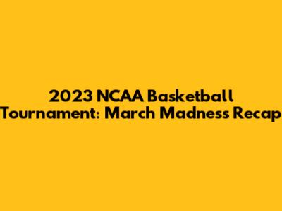 2023 NCAA Basketball Tournament: March Madness Recap