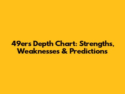 49ers Depth Chart: Strengths, Weaknesses & Predictions