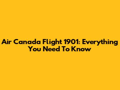 Air Canada Flight 1901: Everything You Need To Know
