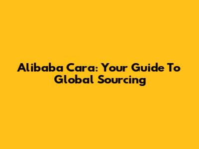 Alibaba Cara: Your Guide To Global Sourcing