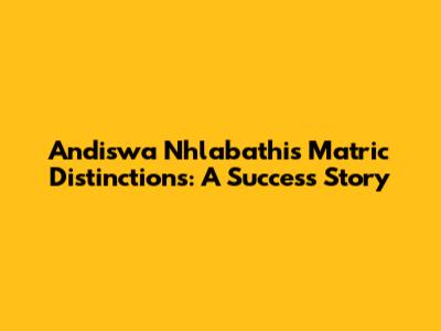 Andiswa Nhlabathi's Matric Distinctions: A Success Story