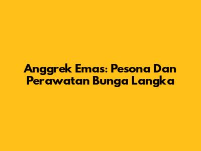 Anggrek Emas: Pesona Dan Perawatan Bunga Langka