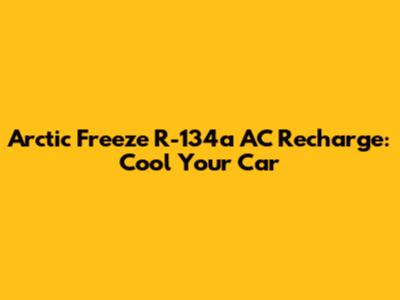Arctic Freeze R-134a AC Recharge: Cool Your Car