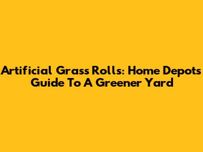 Artificial Grass Rolls: Home Depot's Guide To A Greener Yard