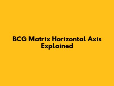 BCG Matrix Horizontal Axis Explained