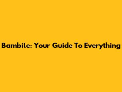 Bambile: Your Guide To Everything