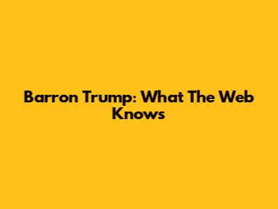 Barron Trump: What The Web Knows