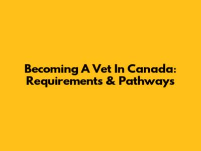 Becoming A Vet In Canada: Requirements & Pathways