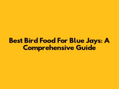 Best Bird Food For Blue Jays: A Comprehensive Guide