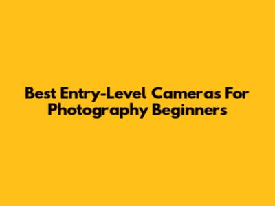 Best Entry-Level Cameras For Photography Beginners