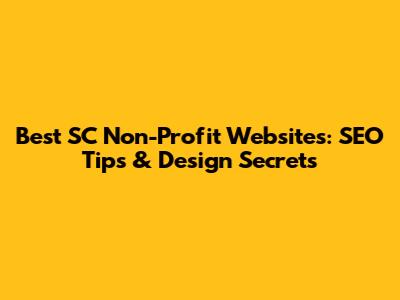 Best SC Non-Profit Websites: SEO Tips & Design Secrets