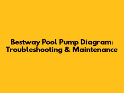Bestway Pool Pump Diagram: Troubleshooting & Maintenance