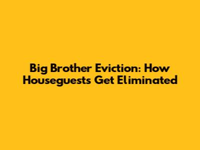 Big Brother Eviction: How Houseguests Get Eliminated