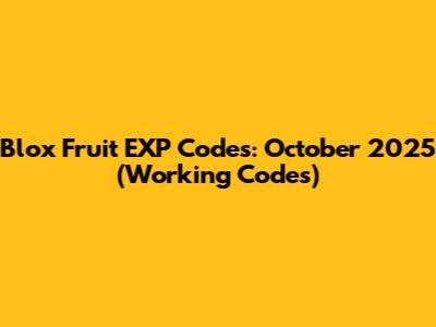 Blox Fruit EXP Codes: October 2025 (Working Codes)