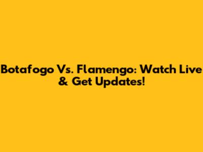 Botafogo Vs. Flamengo: Watch Live & Get Updates!