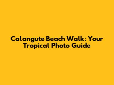 Calangute Beach Walk: Your Tropical Photo Guide