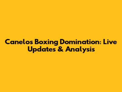 Canelo's Boxing Domination: Live Updates & Analysis