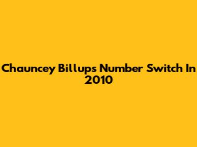Chauncey Billups' Number Switch In 2010