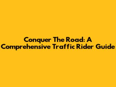Conquer The Road: A Comprehensive Traffic Rider Guide