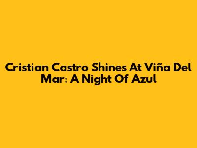 Cristian Castro Shines At Viña Del Mar: A Night Of 'Azul'