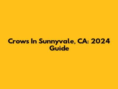 Crows In Sunnyvale, CA: 2024 Guide