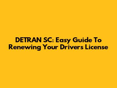 DETRAN SC: Easy Guide To Renewing Your Driver's License