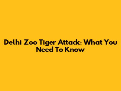 Delhi Zoo Tiger Attack: What You Need To Know