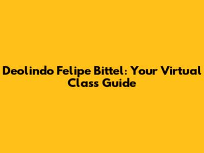 Deolindo Felipe Bittel: Your Virtual Class Guide