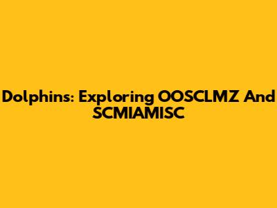 Dolphins: Exploring OOSCLMZ And SCMIAMISC 