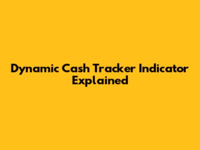 Dynamic Cash Tracker Indicator Explained