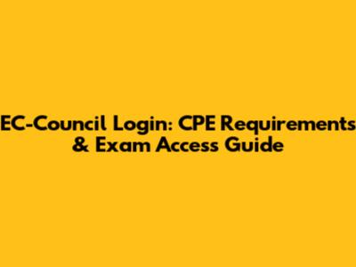 EC-Council Login: CPE Requirements & Exam Access Guide