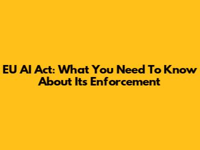 EU AI Act: What You Need To Know About Its Enforcement