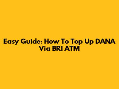 Easy Guide: How To Top Up DANA Via BRI ATM