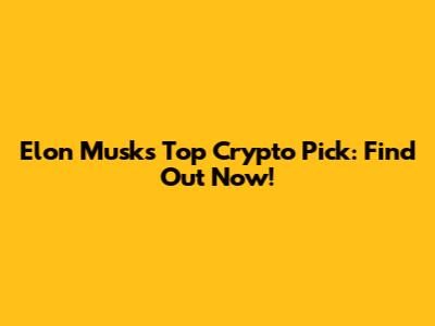 Elon Musk's Top Crypto Pick: Find Out Now!