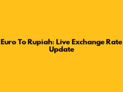 Euro To Rupiah: Live Exchange Rate Update