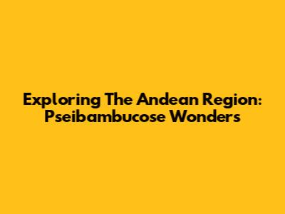Exploring The Andean Region: Pseibambucose Wonders