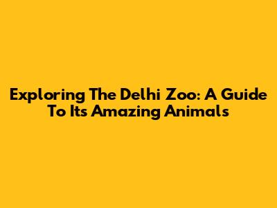 Exploring The Delhi Zoo: A Guide To Its Amazing Animals