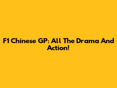 F1 Chinese GP: All The Drama And Action!