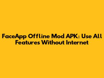 FaceApp Offline Mod APK: Use All Features Without Internet