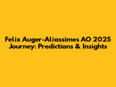Felix Auger-Aliassime's AO 2025 Journey: Predictions & Insights