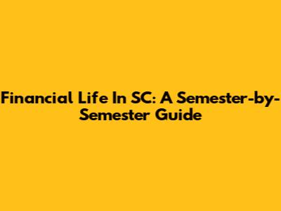 Financial Life In SC: A Semester-by-Semester Guide