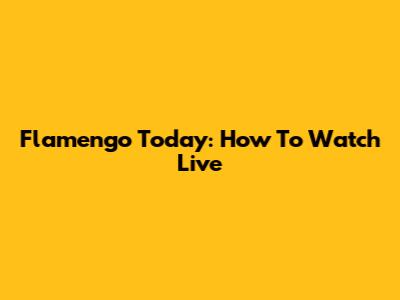 Flamengo Today: How To Watch Live