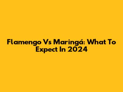 Flamengo Vs Maringá: What To Expect In 2024