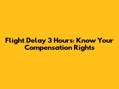 Flight Delay 3 Hours: Know Your Compensation Rights
