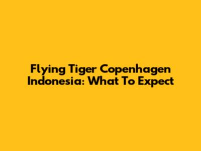 Flying Tiger Copenhagen Indonesia: What To Expect