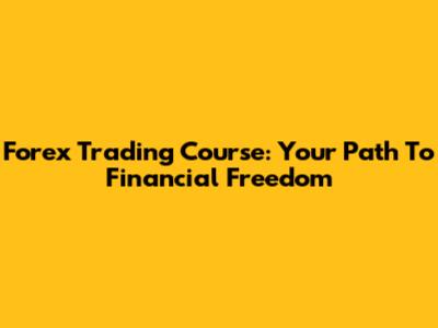 Forex Trading Course: Your Path To Financial Freedom