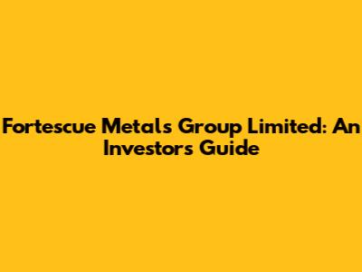 Fortescue Metals Group Limited: An Investor's Guide